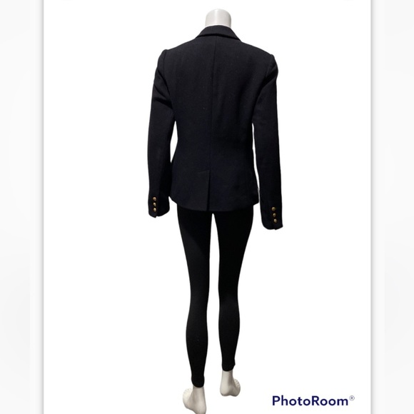 TALULA Wool Cashmere Blend Short Black Gold Bottom Blazer Size 8 - Picture 6 of 12